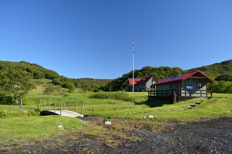 Chaty v Þórsmörku, kde jsme bydleli i my