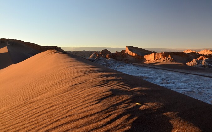 Západ slunce ve Valle de la Luna